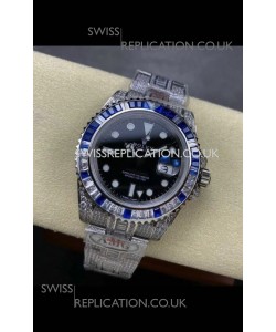 Rolex GMT Masters II Iced Out Super Clone Watch Black Dial 