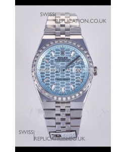 Rolex Land-Dweller 127336 Ice Blue Honeycomb Diamonds 40MM Super Clone Watch 
