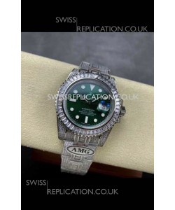 Rolex Submariner 116610 Iced Out Edition 19 Green Dial Swiss Replica Watch 