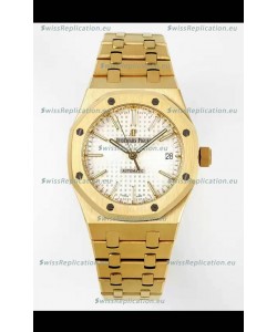Audemars Piguet Royal Oak 37MM White Dial Yellow Gold Watch in 3120 Movement - 1:1 Mirror Replica