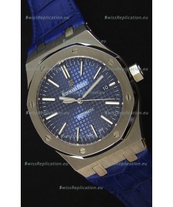 Audemars Piguet Royal Oak 41MM Blue Dial Leather Strap - 1:1 Mirror Ultimate Edition