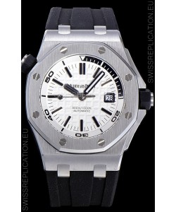 Audemars Piguet Royal Oak Diver Swiss Replica Watch White Dial 1:1 Quality 3120 Movement 904L Steel 