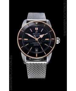Breitling SuperOcean Heritage II 44MM Black Dial Two Tone 904L Steel 1:1 Mirror Replica