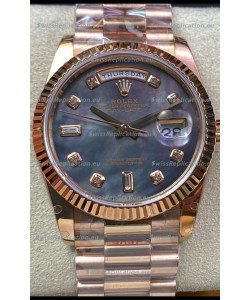 Rolex Day Date 36MM 118235 Rose Gold in Pearl Dial 1:1 Mirror Replica Watch