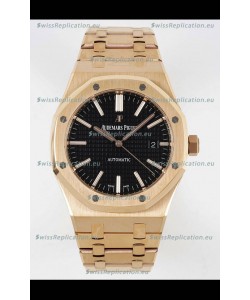 Audemars Piguet Royal Oak 15400 41MM Black Dial 904L Rose Gold CALIBRE 3120 Movement 1:1 Mirror Replica