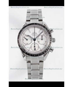 Omega Speedmaster Racing 904L Steel Chronograph 1:1 Mirror Replica in White Dial