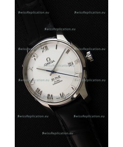 Omega De-Ville Annual Calendar Co-Axial Swiss Replica Watch 1:1 Mirror Edition in White Dial