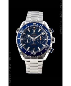 Omega Planet Ocean 600M Chronograph 904L Steel Blue Dial 1:1 Mirror Replica Watch 
