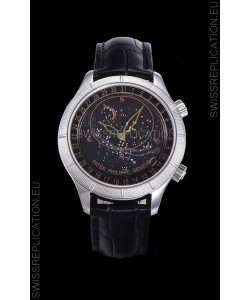 Patek Philippe 6102R Grand Compilations Handwind Swiss Replica Watch - Rugged Bezel Black Dial