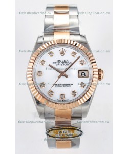 Rolex Super Clone Datejust ETA 2688 Movement 31MM Two Tone Rose Gold White Dial