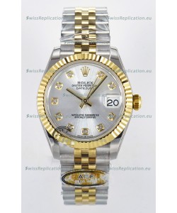 Rolex Super Clone Datejust ETA 2688 Movement 31MM Two Tone Yellow Gold Swiss Silver Dial