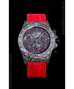 Rolex Daytona DiW Edition "All Black/Red" Forged Cabon Casing 1:1 Mirror Replica