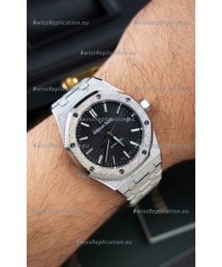 Audemars Piguet Super Clone 15454BC Royal Oak Frosted 37MM Watch in Black Dial