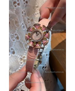 Bvlgari Divas's Dream Edition Watch in Rose Gold Casing - Diamonds Paved Bezel Swiss Replica