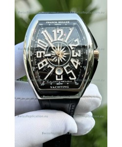 Franck Muller Super Clone Vanguard V45 Yachting Stainless Steel Black Dial Watch