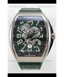 Franck Muller Vanguard Super Clone Yachting Dragon V45 Green Dial Stainless Steel Case Watch 