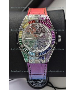 Hublot Big Bang One Click King White Dial Rainbow Diamonds 39MM Watch 