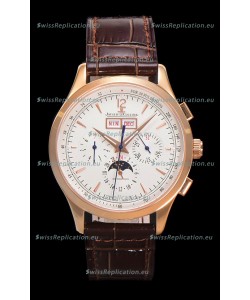 Jaeger LeCoultre Master Control Chronograph Calendar Rose Gold Swiss Replica Watch 