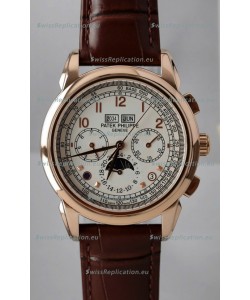 Patek Philippe Grand Complications 5270 Swiss Replica Watch in Rose Gold Casing White Dial
