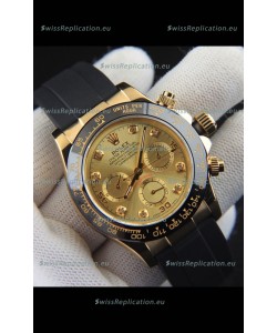 Rolex Daytona Japanese Movement Gold Casing Replica Watch in Gold Dial 