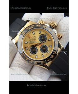 Rolex Daytona Japanese Movement Gold Casing Replica Watch in Gold Dial 