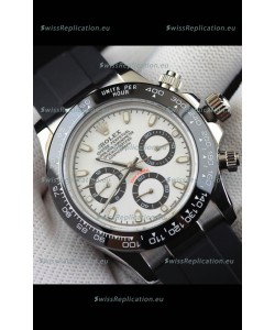 Rolex Daytona Japanese Movement Steel Casing Replica Watch in White Dial