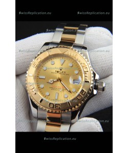 Rolex Yachtmaster Japanese Movement Watch in Two Tone Gold Casing - Gold dial 37MM