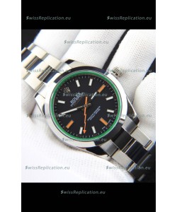 Rolex Milgauss Japanese Movement Replica Watch in Black Dial