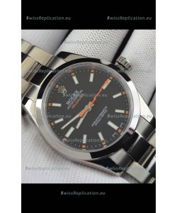 Rolex Milgauss Japanese Movement Replica Watch in Black Dial