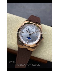 Vacheron Constantin Overseas True Moon Phase Rose Gold Steel Dial Swiss Replica Watch 