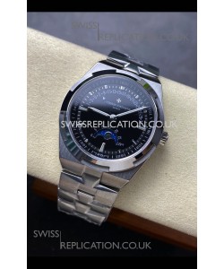 Vacheron Constantin Overseas True Moon Phase Steel Black Dial Swiss Replica Watch 