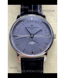 Vacheron Constantin Patrimony Moonphase Stainless Steel Grey Dial Swiss Replica Watch 