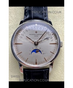 Vacheron Constantin Patrimony Moonphase Stainless Steel Champange Dial Swiss Replica Watch 