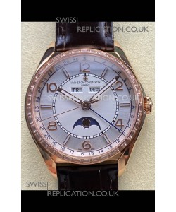 Vacheron Constantin Fiftysix Moonphase Steel Dial Rose Gold Swiss Replica Watch 