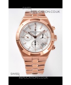 Vacheron Constantin Overseas Chronograph Rose Gold Steel Dial Super Clone Watch 