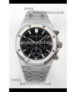 Royal Oak Chrono 26240 Black Dial FREE SPRUNG MVMNT Steel Caing Super Clone Watch 