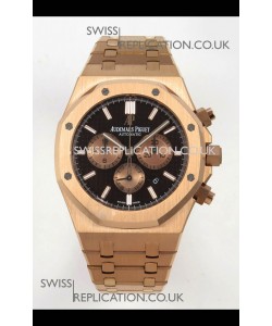 Royal Oak Chrono 26331 Rose Gold Brown Dial Super Clone Watch 