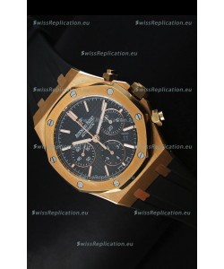 Audemars Piguet Royal Oak Chronograph Watch in Yellow Gold in Black Dial