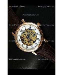 Breguet Classique Japanese Automatic Watch in Gold Skeleton Dial - Arabic Hour Numerals