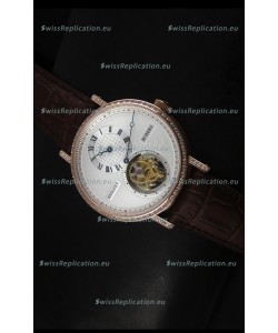 Breguet Classique Tourbillon Swiss Replica Watch in Rose Gold with Diamonds Bezel