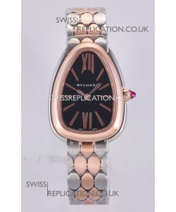 Serpenti Seduttori Black Dial Two Tone Rose Gold Casing Super Clone Watch