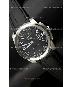 Cartier Calibre de Cartier Swiss Replica Automatic Watch in Black Dial