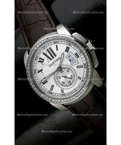 Cartier Calibre de Japanese Replica Watch in White Dial