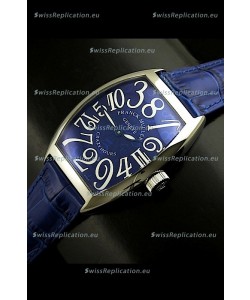 Franck Muller Crazy Hours Japanese Replica Watch in Blue Dial