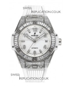 Hublot Big Bang One Click moissanite Paved Casing Super Clone Watch White Dial