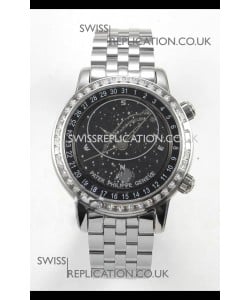 Patek Philippe Grand Complications 6102 Black Dial Steel Strap Super Clone Watch 