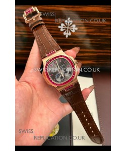 Patek Philippe Nautilus 5712 Rose Gold Red Rubies Super Clone Watch 