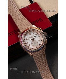 Patek Philippe Aquanaut 7968 Rose Gold Brown Strap Super Clone Watch 
