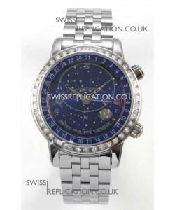Patek Philippe Grand Complications 6102 Blue Dial Steel Strap Super Clone Watch 