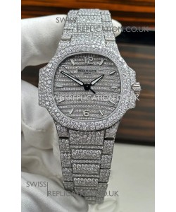 Patek Philippe Nautilus 7118/1450G-001 35MM Custom moissanite Casing and Dial 
